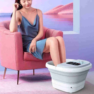 Mingrentang fully automatic constant temperature heating foot soaking electric massage folding foot bathtub  (Ready Stock)