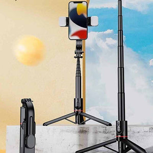 SELFIE SHOW 2023 New Tripod Bluetooth Self Shooting Stick  (Ready Stock)